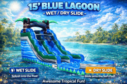 15' Blue Lagoon Wet OR Dry Slide